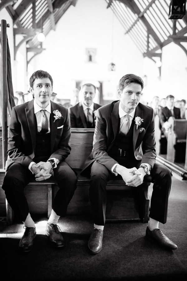 Groom in church