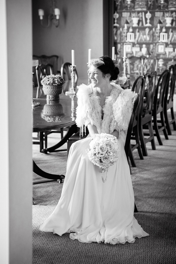 Black and White Bride Photo