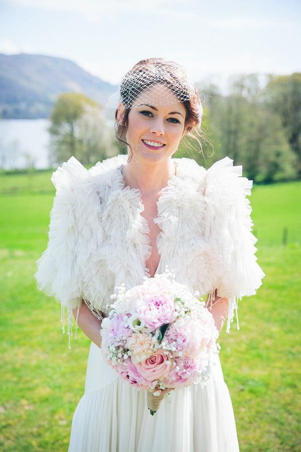 Stunning bride lake district wedding