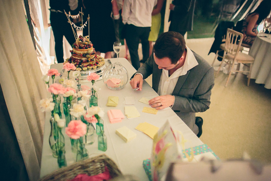 Wedding guest writing 