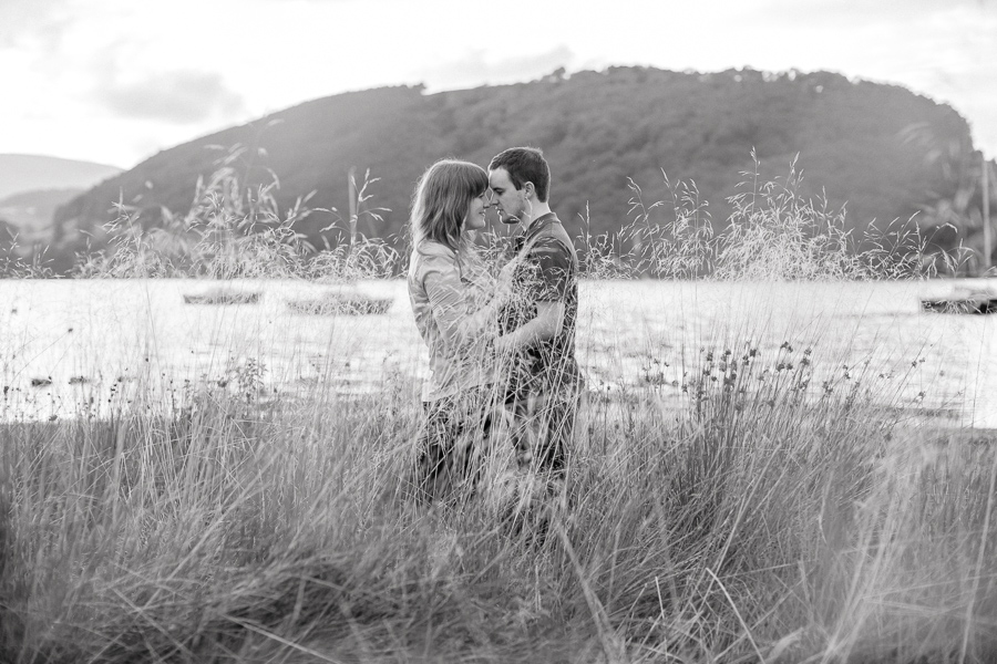 black and white engagement photography