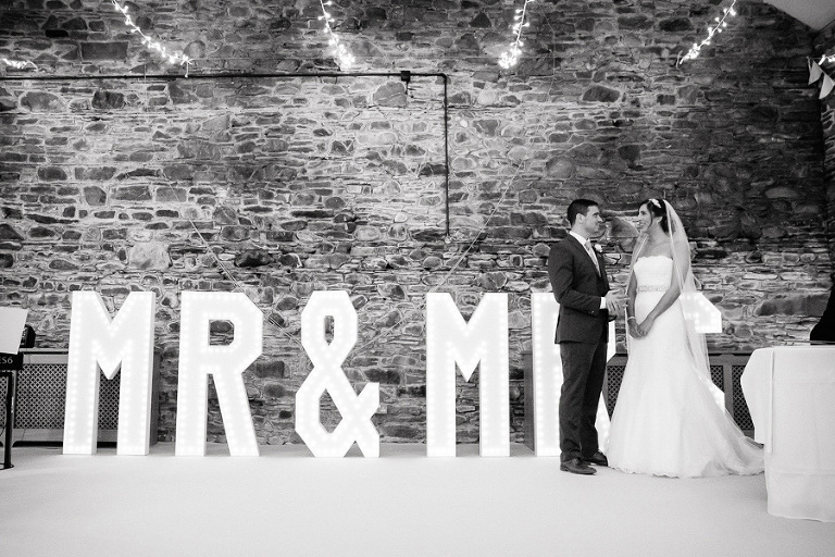 mr & mrs large letters wedding