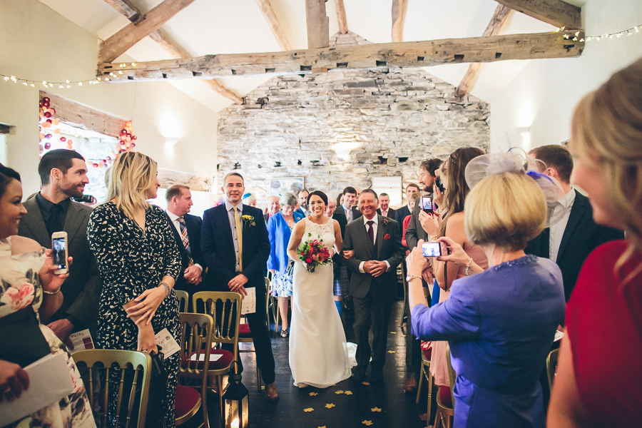 Bride walking down the aisle