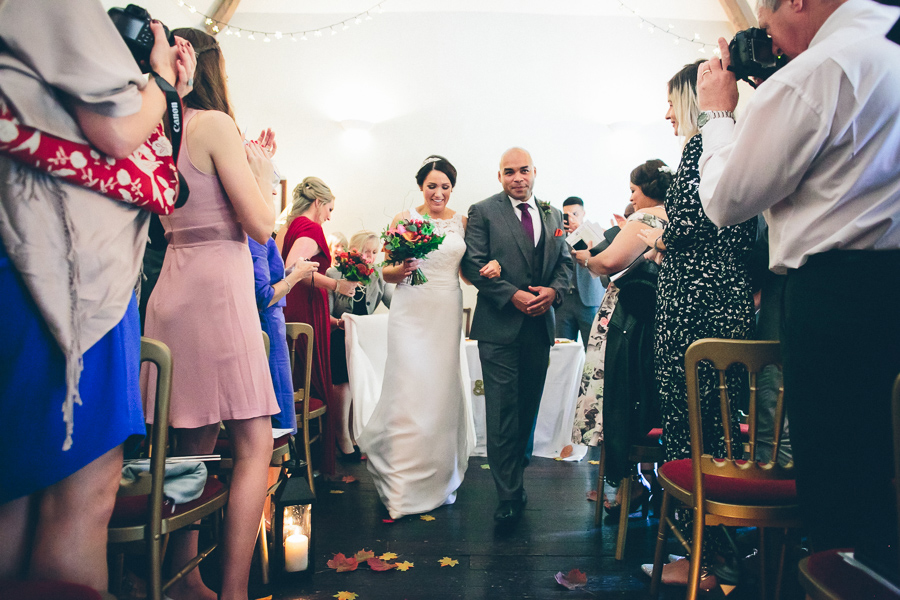 walking back down the aisle