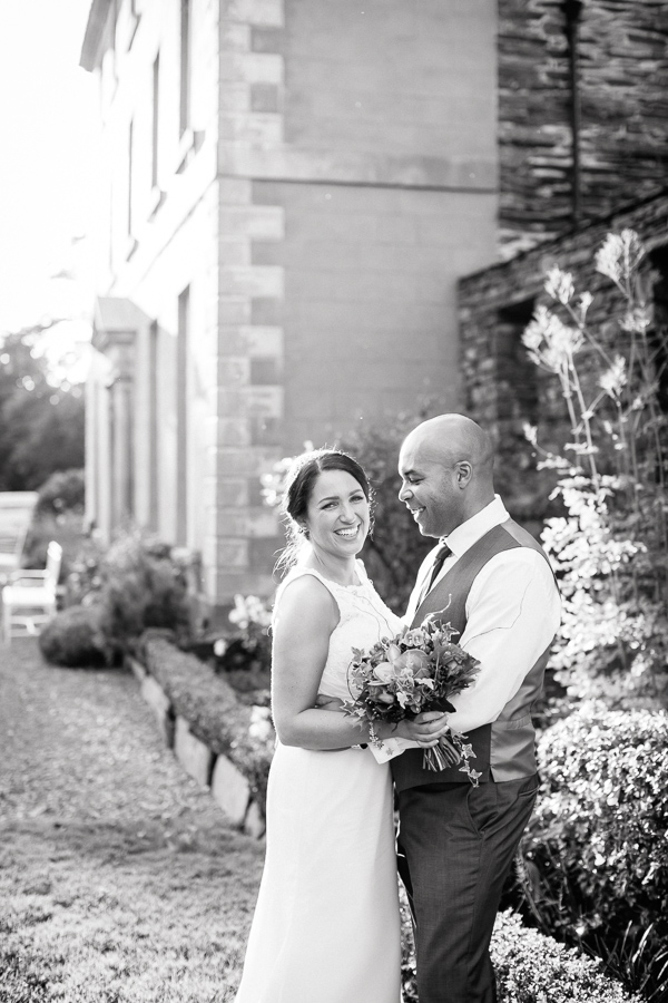 Black and white bridal portraits