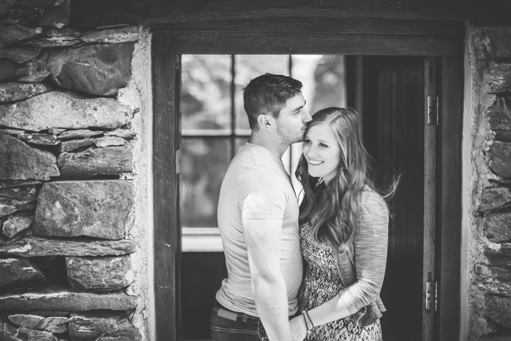 black and white engagement photography