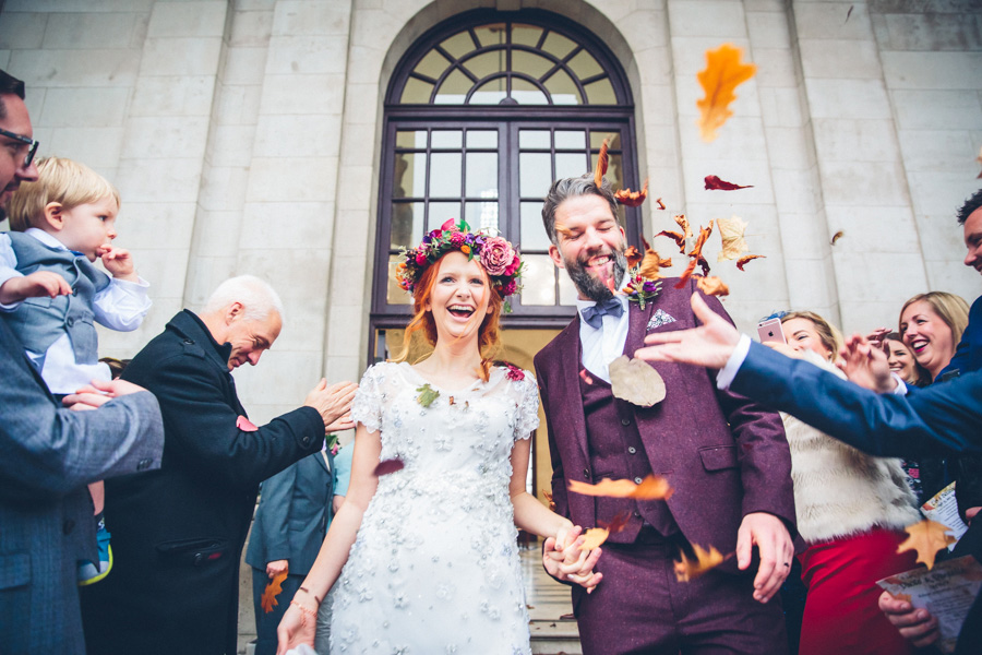 Wedding Confetti Autumn Leaves - Beecham Photography