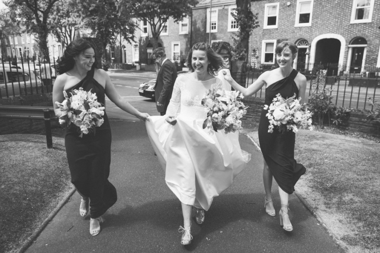 bride and bridesmaids