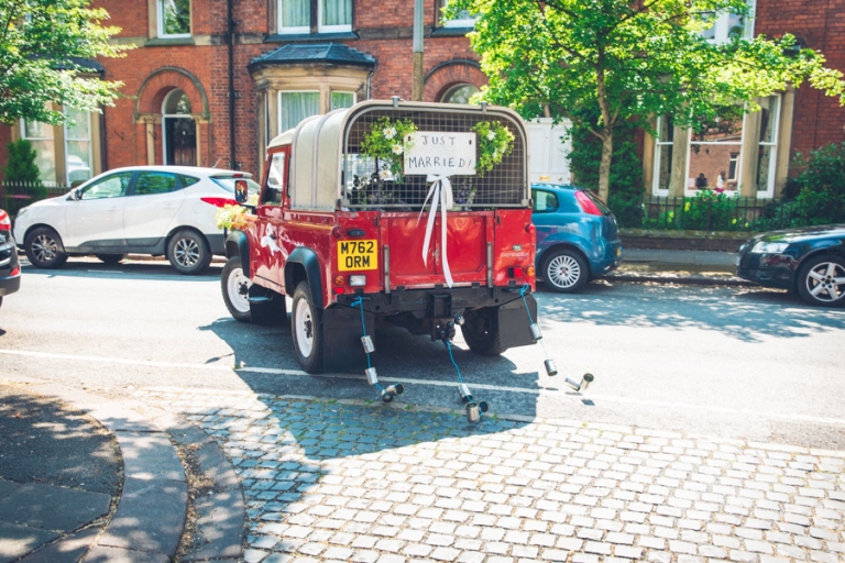just married land rover